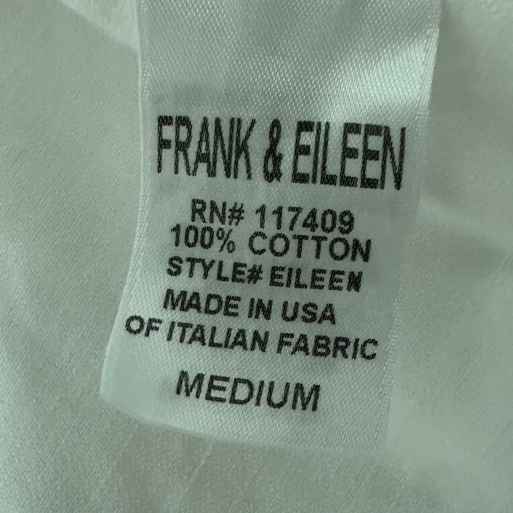 Frank & Eileen Eileen White Raw Hem Italian Cotton Oversized Button Up M - Picture 5 of 6